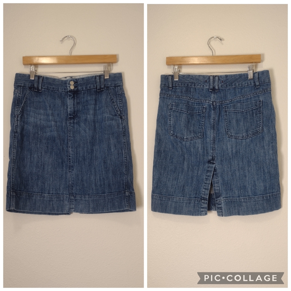 GAP 1969 Vintage Y2K Blue Denim Jean Pencil Skirt Low Mid Rise Size 6
